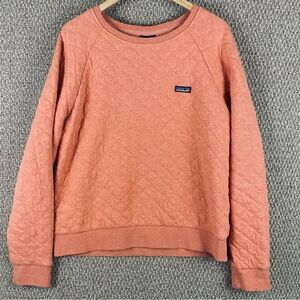 Patagonia Sweatshirt Women XL.Organic Cotton Quilt Crew Coral Pullover 25310 201